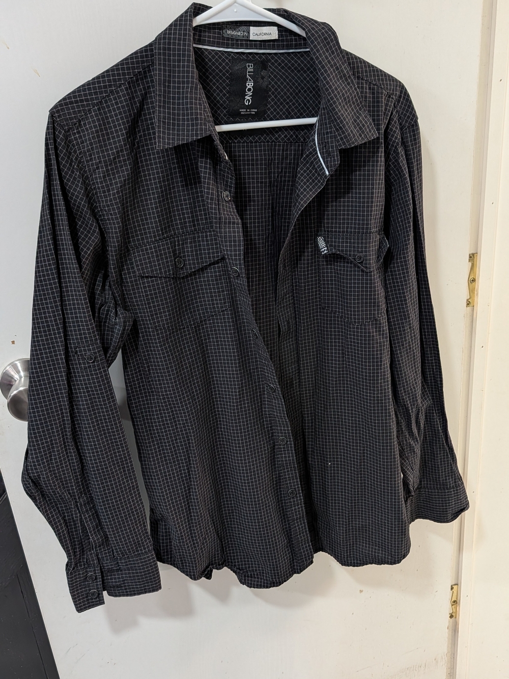 Billabong Black Grid Lightweight Shirt Jacket